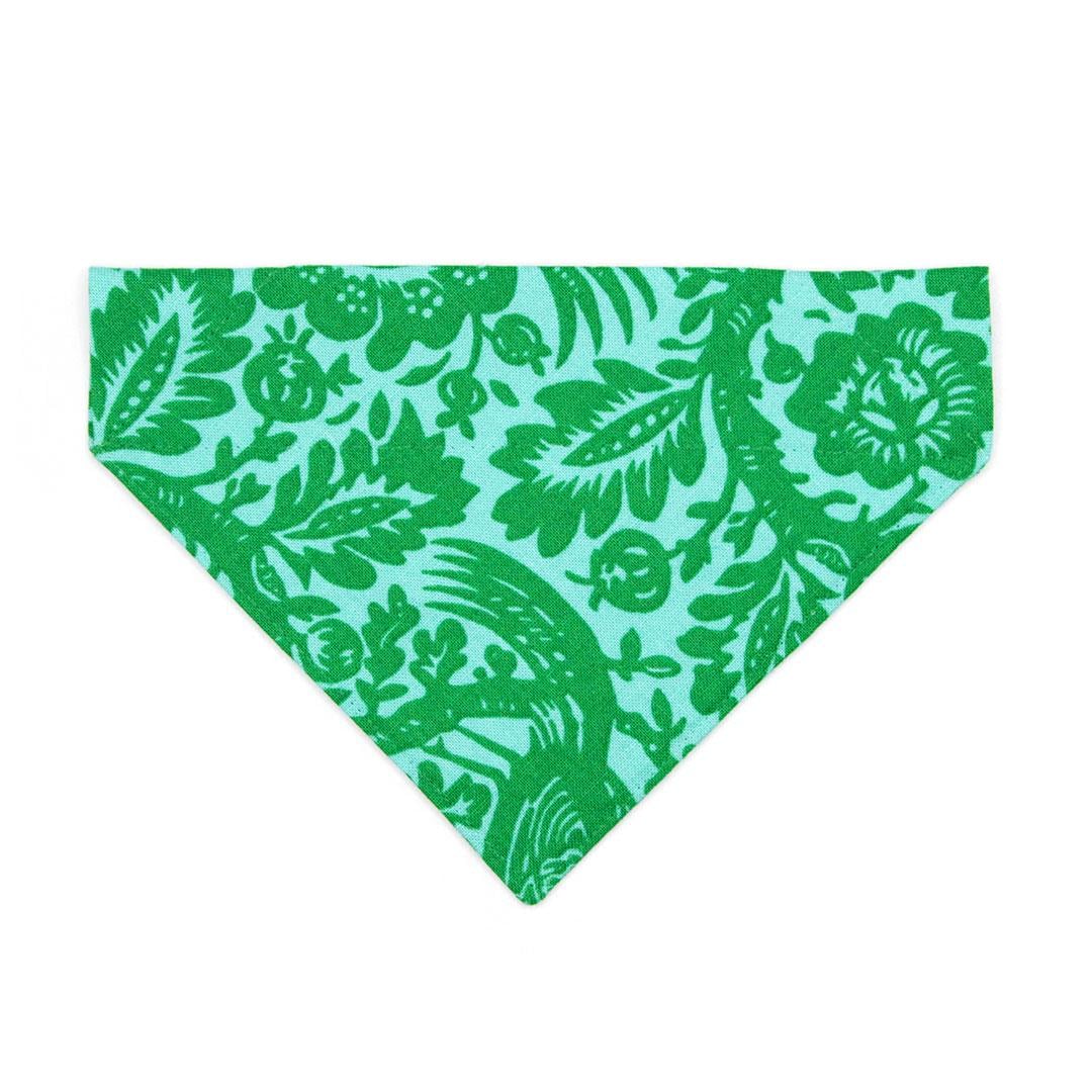 Hawaiian Cat Bandana - "Cabana Green" - Green Tropical Bandana for Cat + Small Dog / Tropical, Beach, Surfer, Summer / Slide-on Bandana / Over-the-Collar
