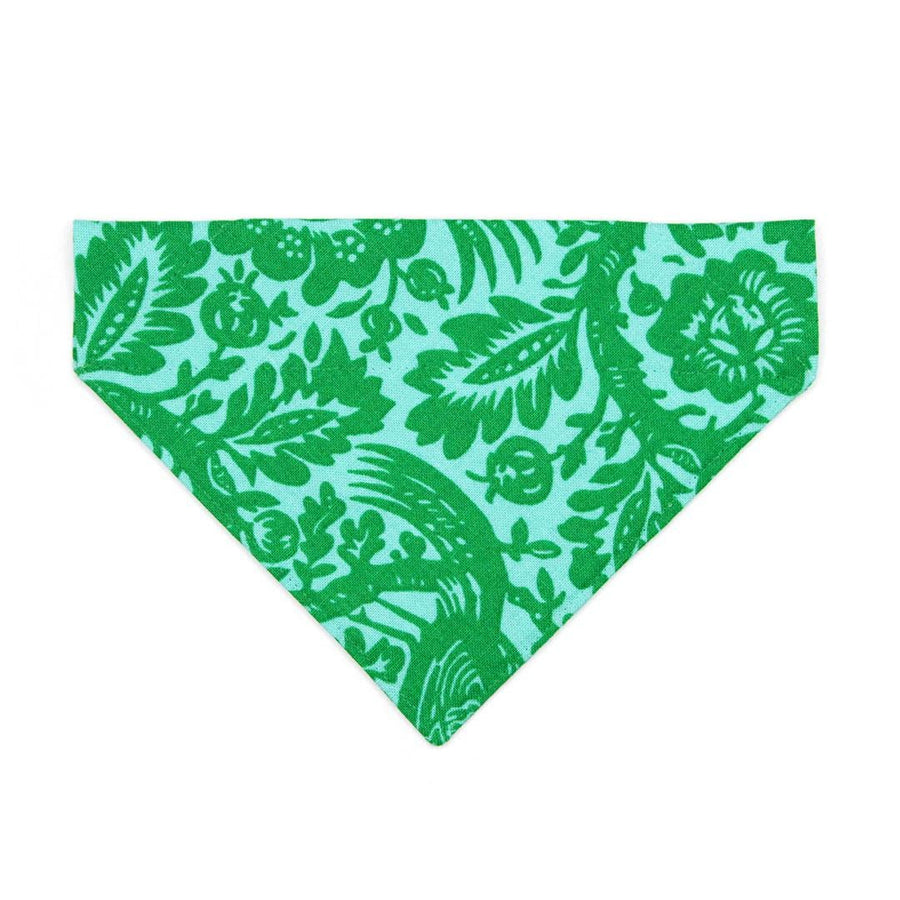 Hawaiian Cat Bandana - "Cabana Green" - Green Tropical Bandana for Cat + Small Dog / Tropical, Beach, Surfer, Summer / Slide-on Bandana / Over-the-Collar