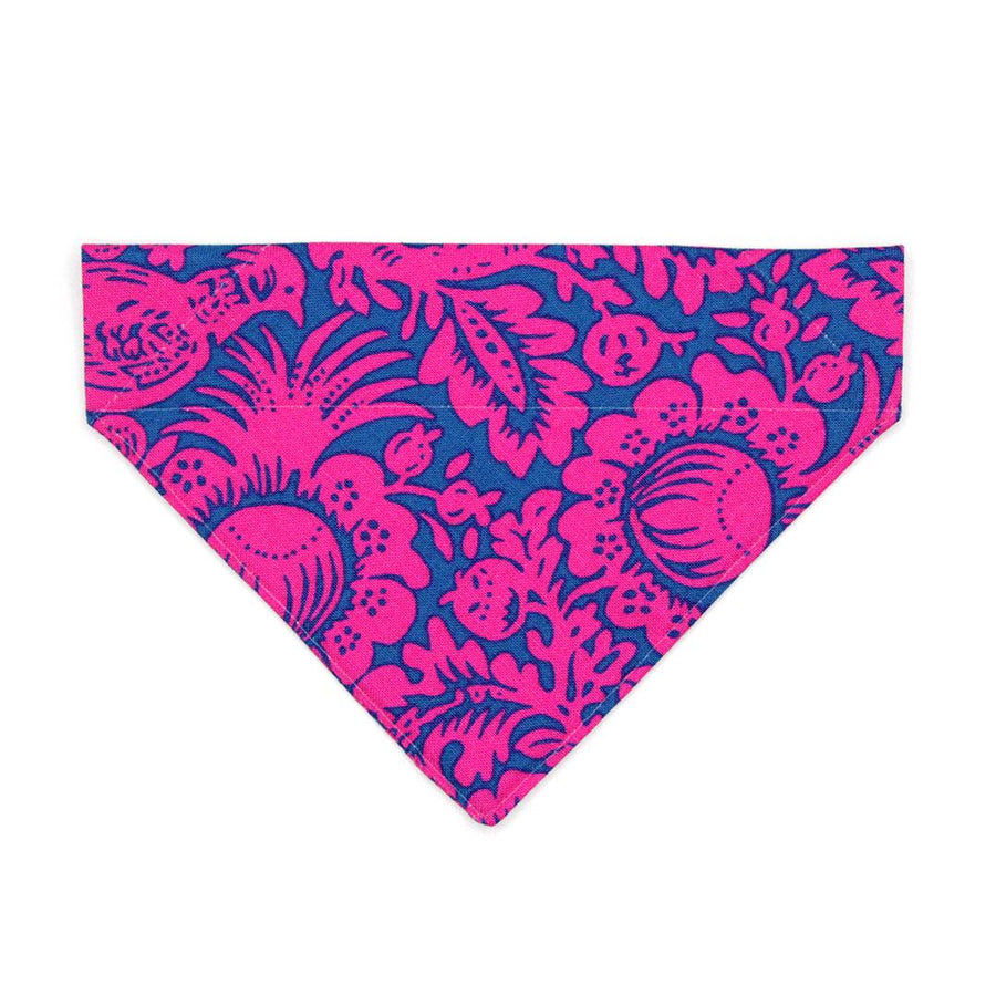 Hawaiian Cat Bandana - "Cabana Pink" - Hot Pink Bandana for Cat + Small Dog / Tropical, Girl Cat, Summer / Slide-on Bandana / Over-the-Collar
