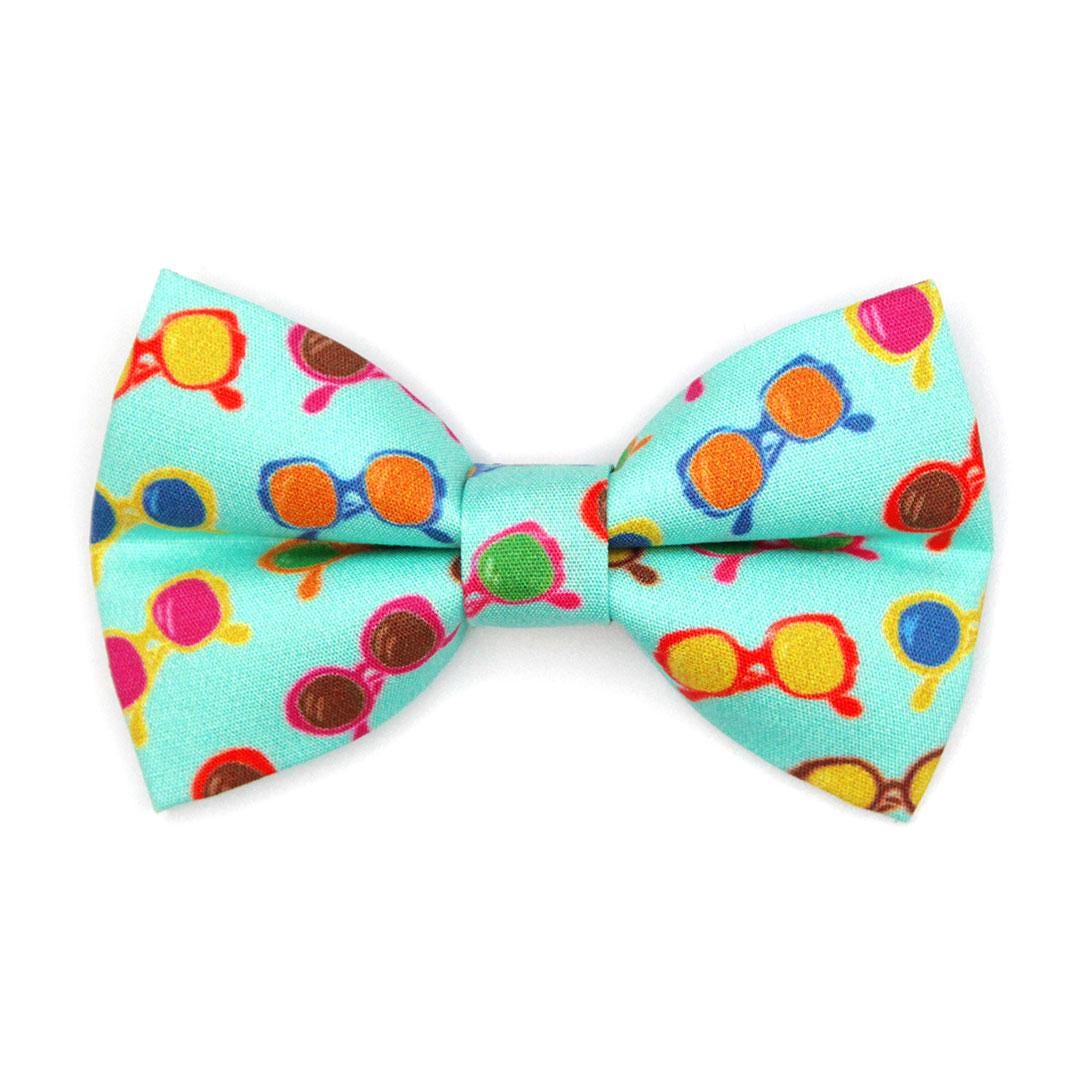 Bow Tie Cat Collar Set - "Poolside" - Sunglasses Cat Collar with Bow Tie / Fun Trendy Summer / Cat, Kitten, Small Dog Sizes