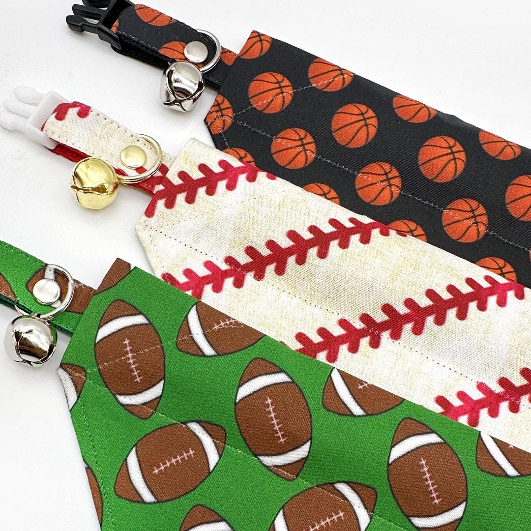 Cat Collar - &quot;Basketball&quot; - Black &amp; Orange Basketball Cat Collar / Sports, NBA / Breakaway Buckle or Non-Breakaway / Cat, Kitten + Small Dog Sizes