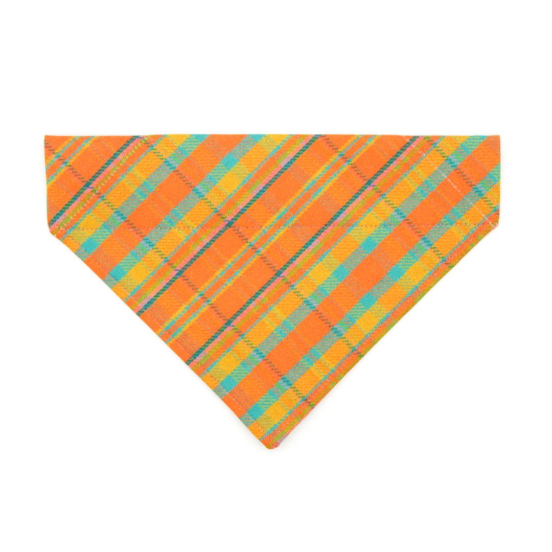 Cat Bandana - "Canyon Sunset" - Southwestern Orange Plaid Bandana for Cat + Small Dog / Slide-on Bandana / Over-the-Collar
