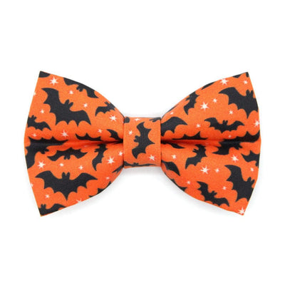 Halloween Cat Bow Tie - "Batty Babe - Orange" - Bat Bow Tie for Cat Collar / Spooky Cute Creepy / Cat, Kitten + Small Dog Bowtie