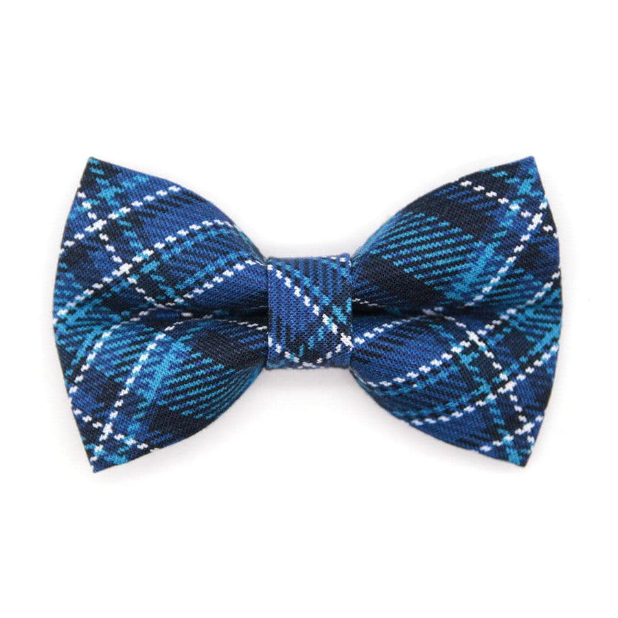 Blue Cat Bow Tie - "Echo Peak" - Plaid Bow Tie for Cat Collar / Fall, Winter, Male, Boy Cat, Masculine / Cat, Kitten + Small Dog Bowtie