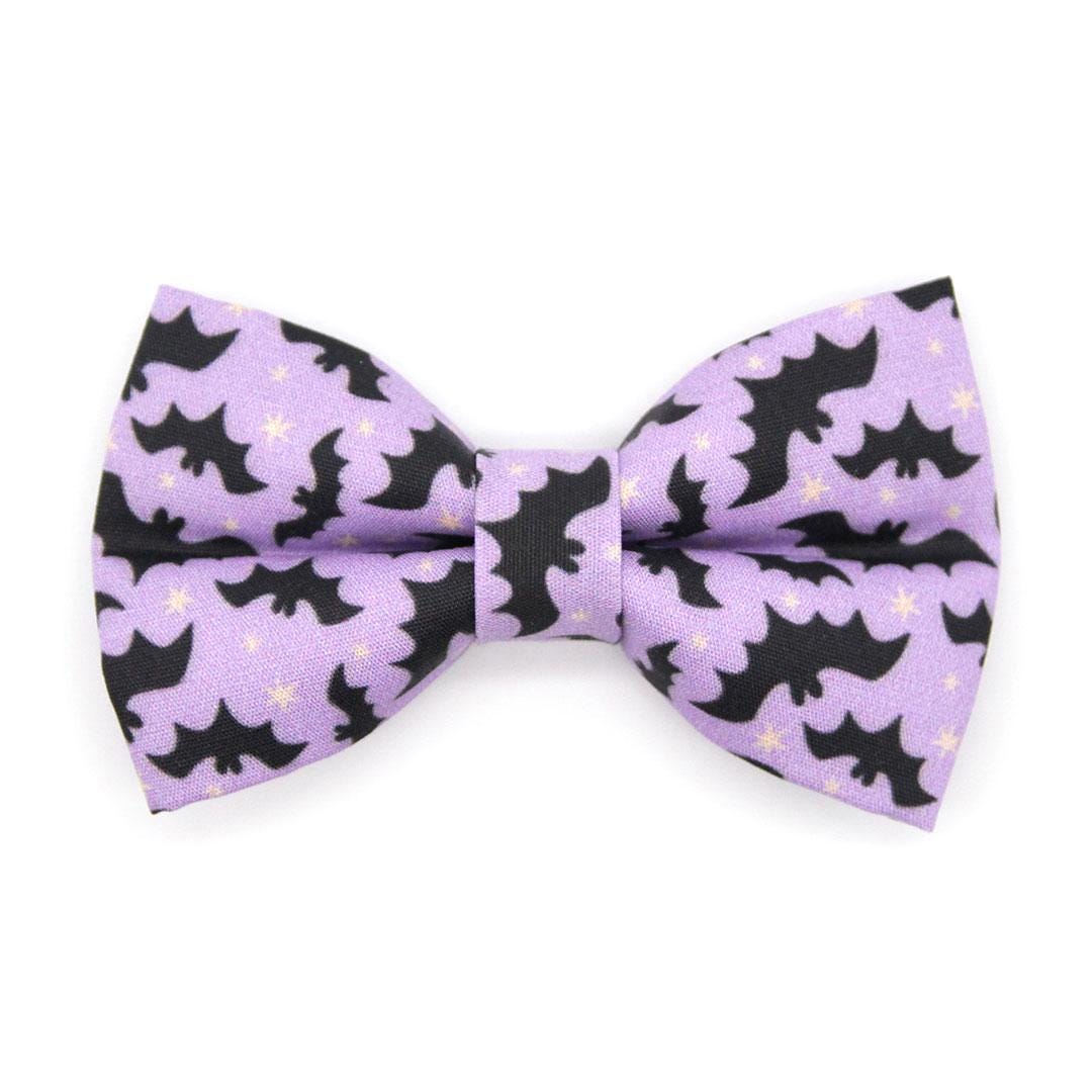 Halloween Bow Tie Cat Collar Set - "Batty Babe - Purple" - Gothic Cute Lilac Purple Bat Cat Collar with Bow Tie / Cat, Kitten, Small Dog Sizes