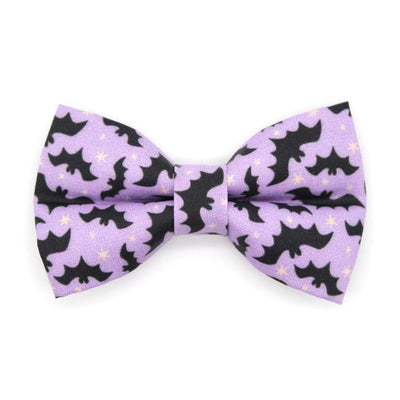 Halloween Bow Tie Cat Collar Set - "Batty Babe - Purple" - Gothic Cute Lilac Purple Bat Cat Collar with Bow Tie / Cat, Kitten, Small Dog Sizes