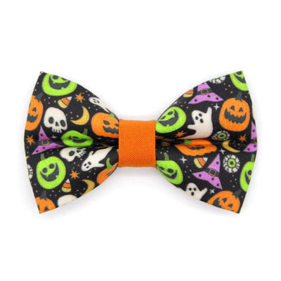 Halloween Bow Tie Cat Collar Set - "Creepy Cuties" - Fun Spooky Jackolantern & Ghost Cat Collar with Bow Tie / Cat, Kitten, Small Dog Sizes