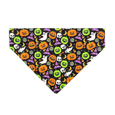 Halloween Cat Bandana - "Creepy Cuties" - Jackolantern Bandana for Cat + Small Dog / Ghost, Pumpkin / Slide-on Bandana / Over-the-Collar