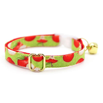 Bow Tie Cat Collar Set - "Apple Of My Eye" - Green Apple Cat Collar with Bow Tie / Fall, Back to School, Apple Picking / Cat, Kitten, Small Dog Sizes
