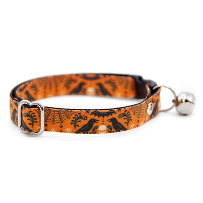 Halloween Bow Tie Cat Collar Set - "Nevermore" - Skull & Raven Cat Collar with Bow Tie / Spooky, Gothic, Elegant, Edgar Allen Poe / Cat, Kitten, Small Dog Sizes