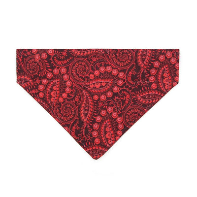 Paisley Cat Bandana - "Tapestry" - Burgundy Red Bandana for Cat + Small Dog / Fall, Thanksgiving, Holiday / Slide-on Bandana / Over-the-Collar