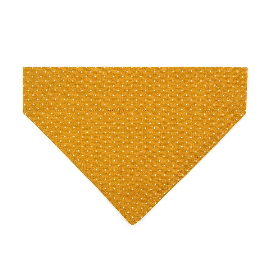 Caramel Cat Bandana - "Toffee" - Gold Polka Dot Bandana for Cat + Small Dog / Fall, Mustard, Tan, Beige / Slide-on Bandana / Over-the-Collar