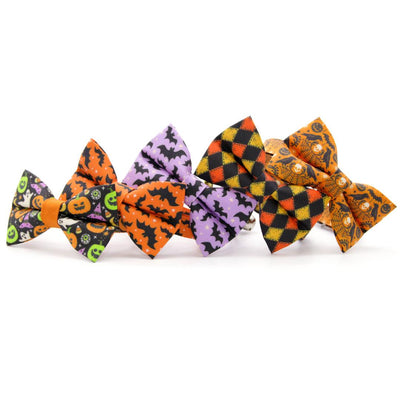 Halloween Cat Collar - "Batty Babe - Orange" - Spooky Bat Cat Collar / Breakaway Buckle or Non-Breakaway / Cat, Kitten + Small Dog Sizes