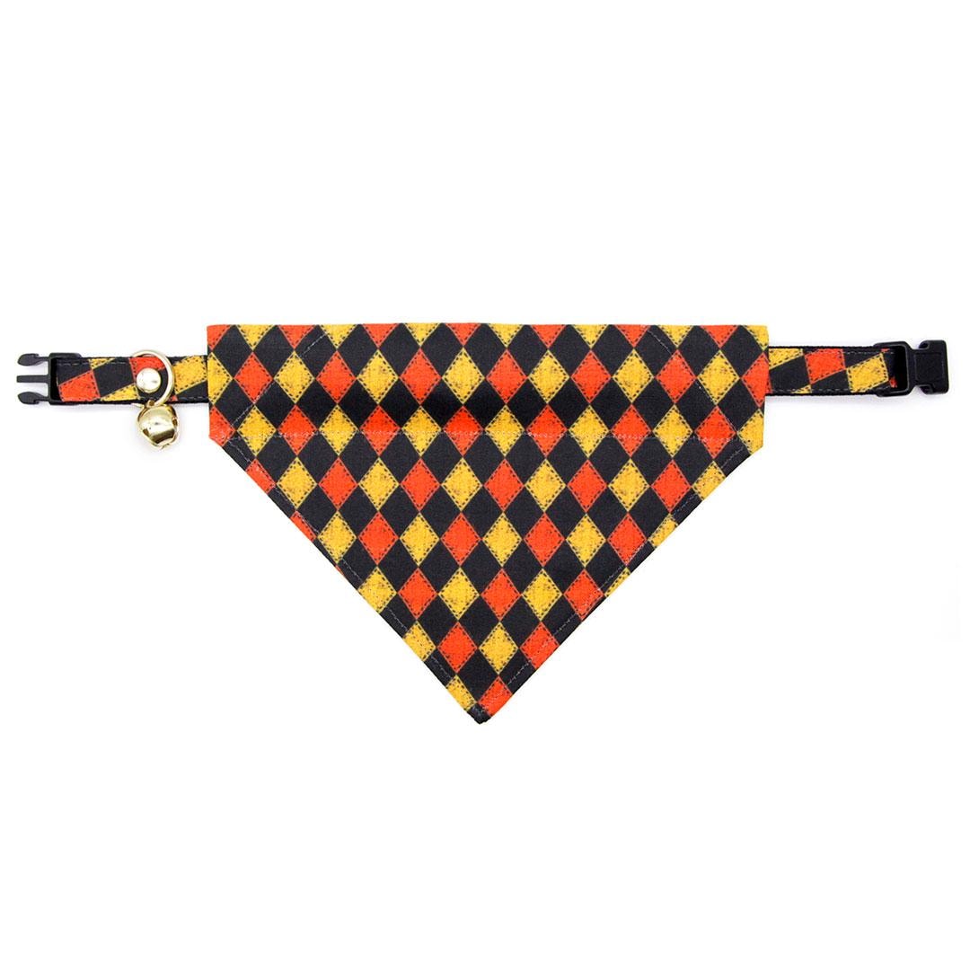 Cat Collar - "Haunted Harlequin" - Jester Cat Collar / Breakaway Buckle or Non-Breakaway / Checkerboard, Halloween, Joker, Clown, Carnival, Racing / Cat, Kitten + Small Dog Sizes