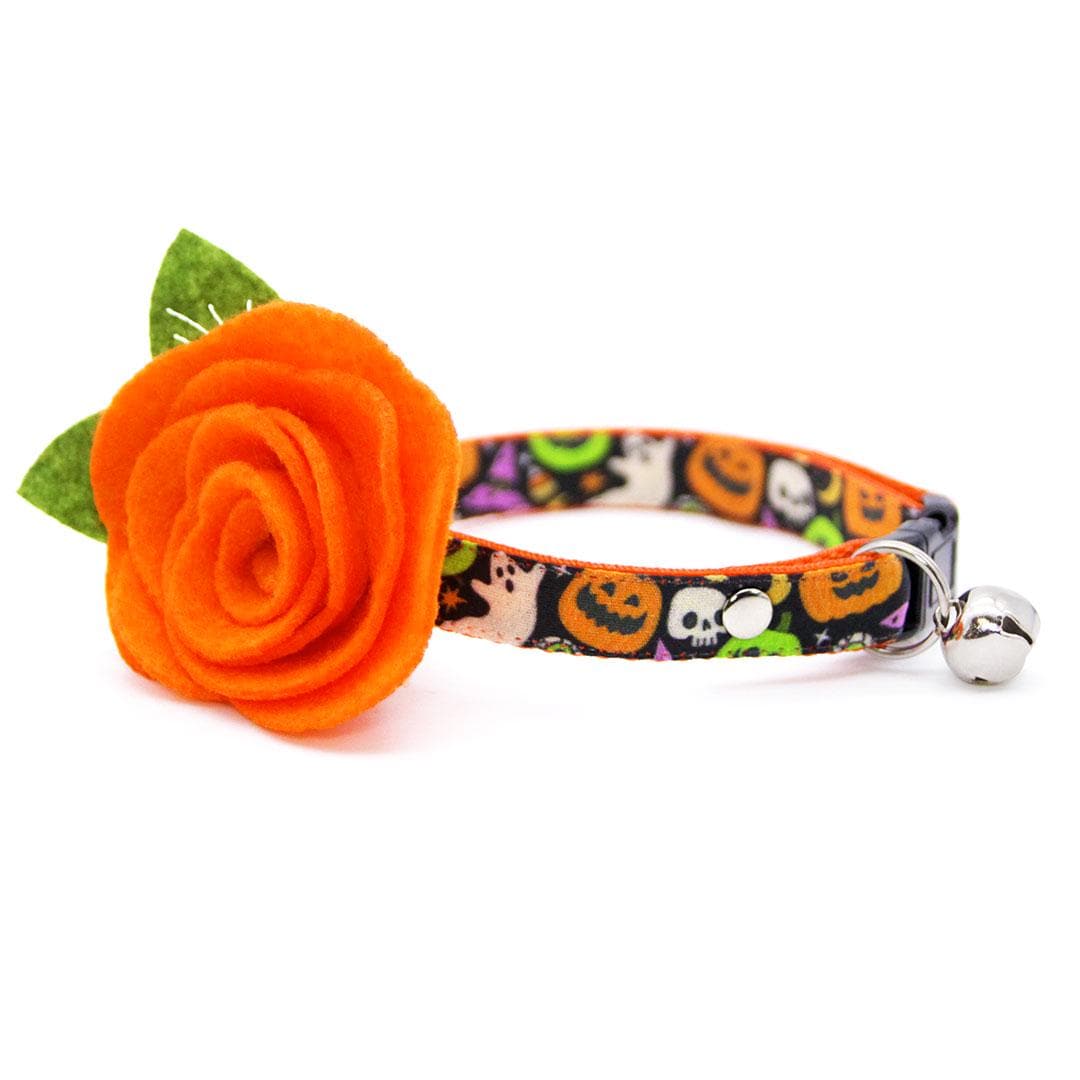Halloween Cat Collar - "Creepy Cuties" - Jackolantern Cat Collar / Breakaway Buckle or Non-Breakaway / Cat, Kitten + Small Dog Sizes