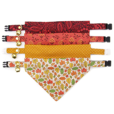 Cat Collar - "Toffee" - Amber Gold Polka Dot Cat Collar / Fall, Mustard, Caramel, Yellow / Breakaway Buckle or Non-Breakaway / Cat, Kitten + Small Dog Sizes