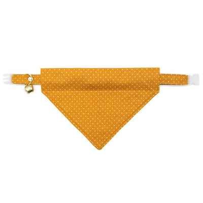 Cat Collar - "Toffee" - Amber Gold Polka Dot Cat Collar / Fall, Mustard, Caramel, Yellow / Breakaway Buckle or Non-Breakaway / Cat, Kitten + Small Dog Sizes