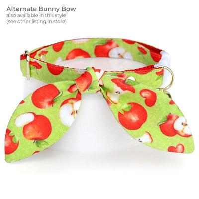 Apple Cat Bandana - "Apple Of My Eye" - Green Bandana for Cat + Small Dog / Teacher, Back To School, Fall / Slide-on Bandana / Over-the-Collar