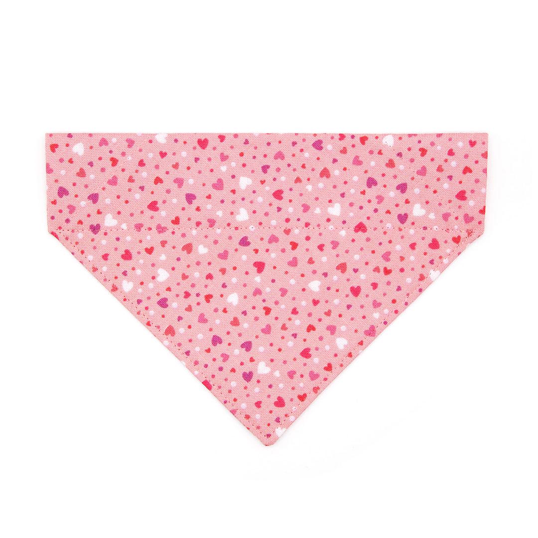 Heart Cat Bandana - "Cupid Confetti" - Pink Valentine's Day Bandana for Cat + Small Dog / Girly Hearts / Slide-on Bandana