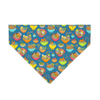 Ramen Cat Bandana - "Ramen Love - Blue" - Noodle Bandana for Cat + Small Dog / Food, Fun, Asian / Slide-on Bandana