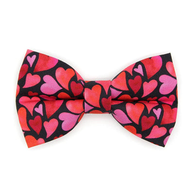 Heart Bow Tie Cat Collar Set - "Crush" - Valentine's Day Red & Pink Cat Collar with Bow Tie / Cat, Kitten, Small Dog Sizes