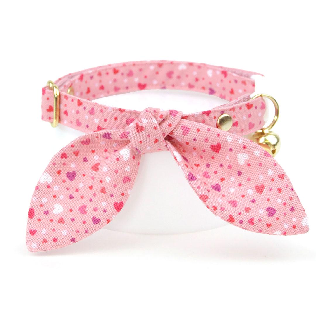 Heart Cat Collar - "Cupid Confetti" - Pink Cat Collar / Valentine's Day / Breakaway Buckle or Non-Breakaway / Cat, Kitten + Small Dog Sizes