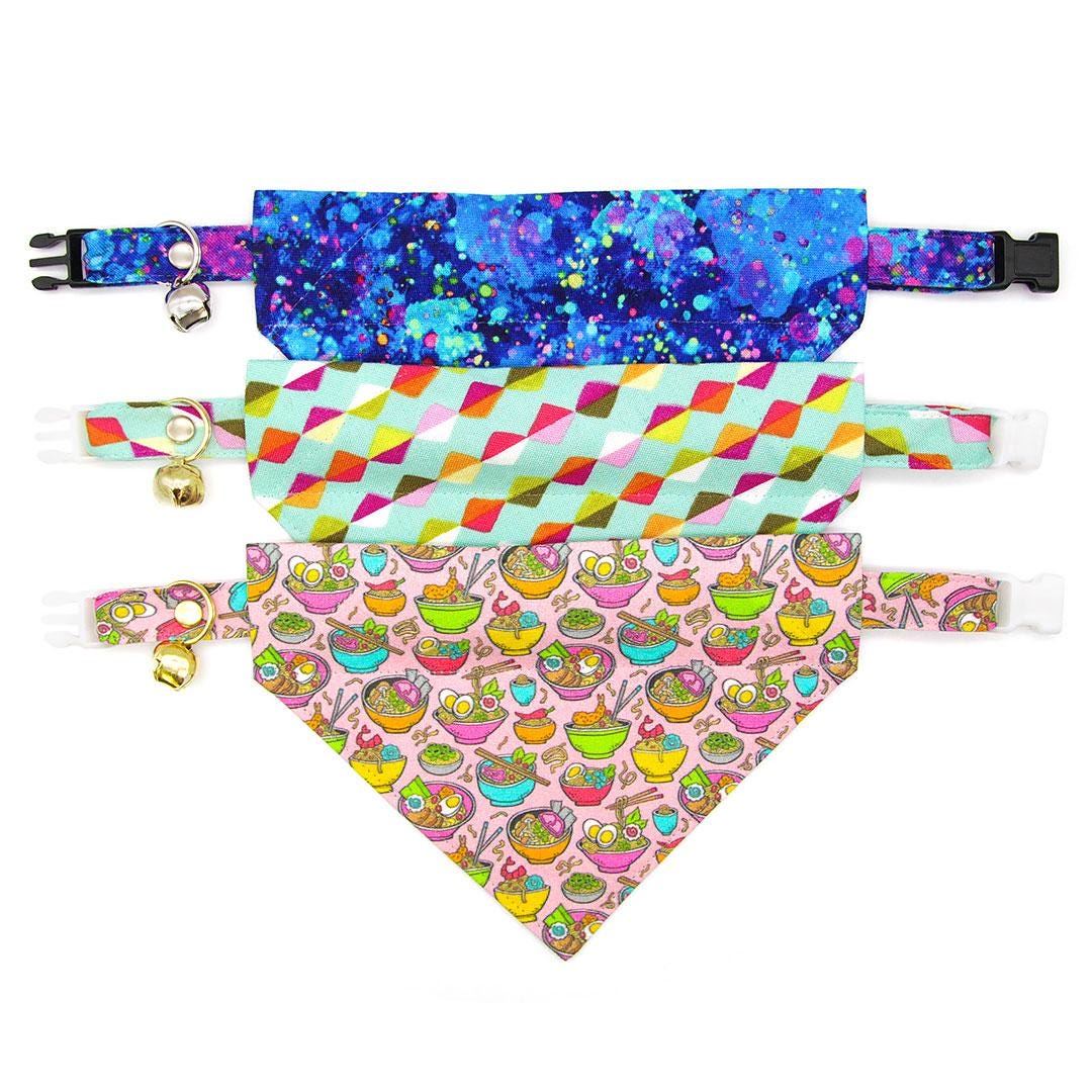 Mint Cat Collar - "Kite Dreams" - Arty, Fun & Modern Kite Cat Collar / Breakaway Buckle or Non-Breakaway / Cat, Kitten + Small Dog Sizes