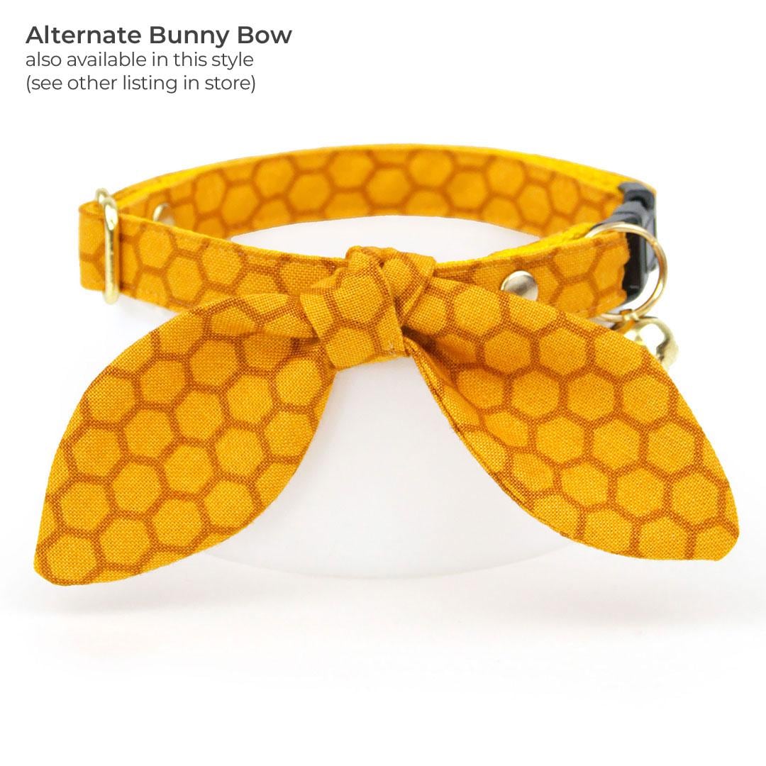 Honey Cat Bandana - "Honeycomb" - Bee Lover Golden Yellow Bandana for Cat + Small Dog / Honeybee, Spring, Summer, Bee Keeper Gift / Slide-on Bandana