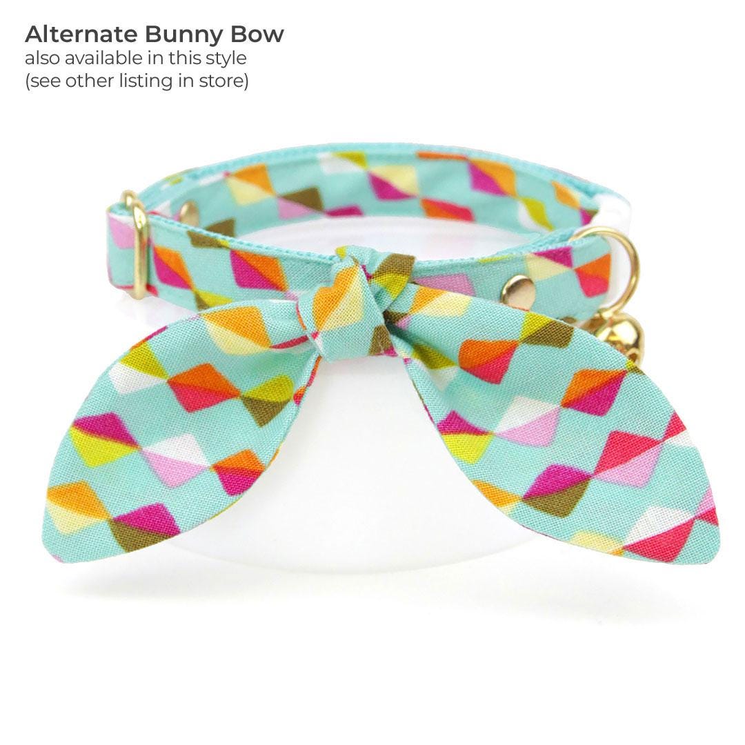 Kite Cat Bandana - "Kite Dreams" - Mint Bandana for Cat + Small Dog / Fun, Modern, Arty, Unique / Slide-on Bandana