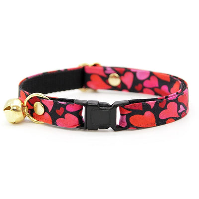 Heart Cat Collar - "Crush" - Modern Red & Pink Cat Collar / Valentine's Day / Breakaway Buckle or Non-Breakaway / Cat, Kitten + Small Dog Sizes