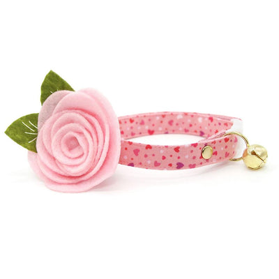 Heart Cat Collar - "Cupid Confetti" - Pink Cat Collar / Valentine's Day / Breakaway Buckle or Non-Breakaway / Cat, Kitten + Small Dog Sizes