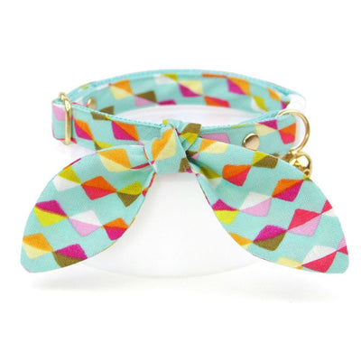 Mint Cat Collar - "Kite Dreams" - Arty, Fun & Modern Kite Cat Collar / Breakaway Buckle or Non-Breakaway / Cat, Kitten + Small Dog Sizes