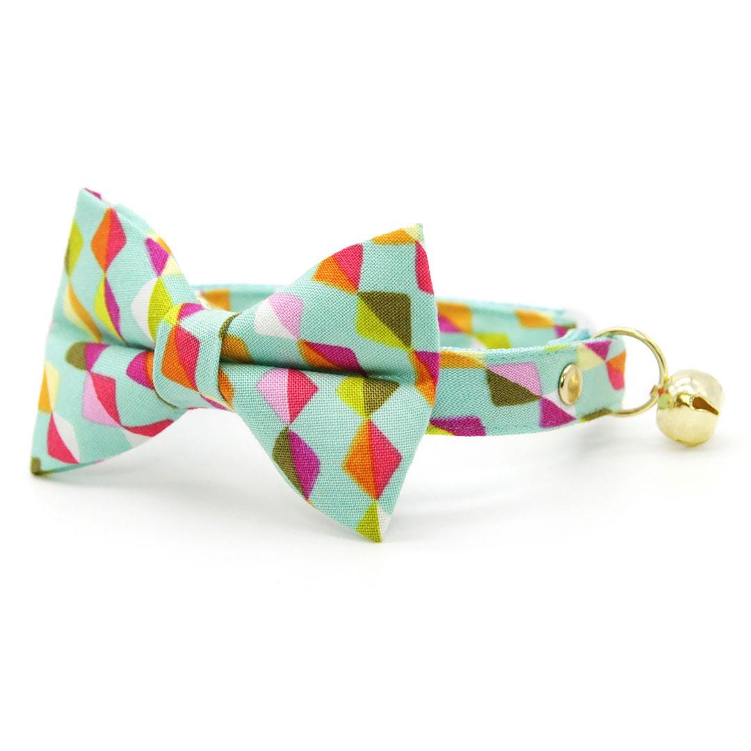 Mint Cat Collar - "Kite Dreams" - Arty, Fun & Modern Kite Cat Collar / Breakaway Buckle or Non-Breakaway / Cat, Kitten + Small Dog Sizes