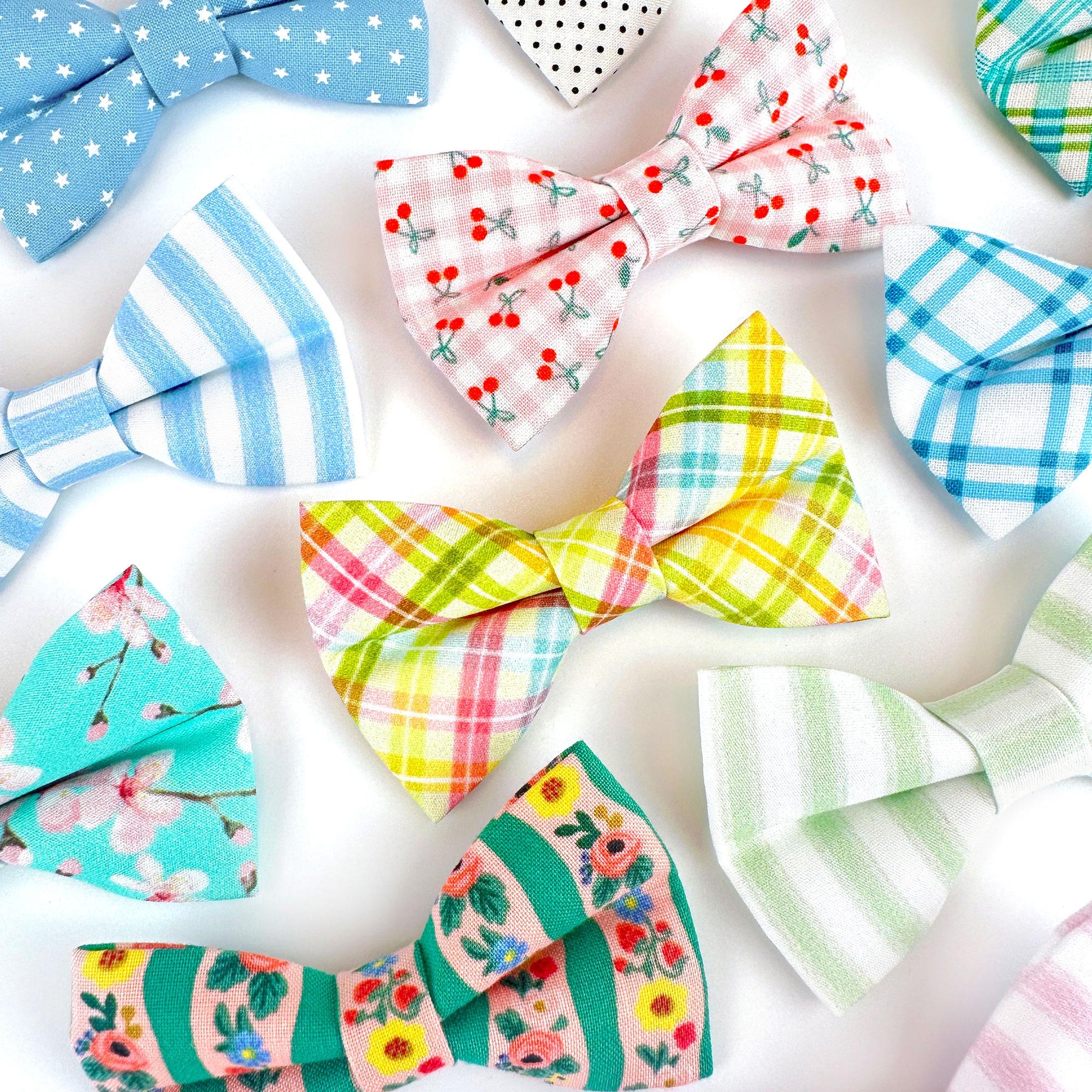 Rifle Paper Co® Cat Bow Tie - "Arbor Rose" - Pink & Green Floral Bow Tie for Cat Collar / Spring + Summer / Cat, Kitten + Small Dog Bowtie