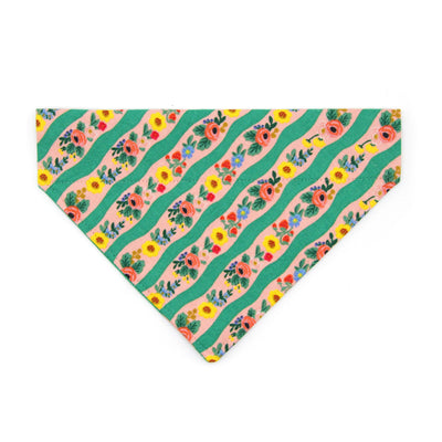 Rifle Paper Co® Cat Bandana - "Arbor Rose" - Pink & Green Floral Bandana for Cat + Small Dog / Spring + Summer / Slide-on Bandana