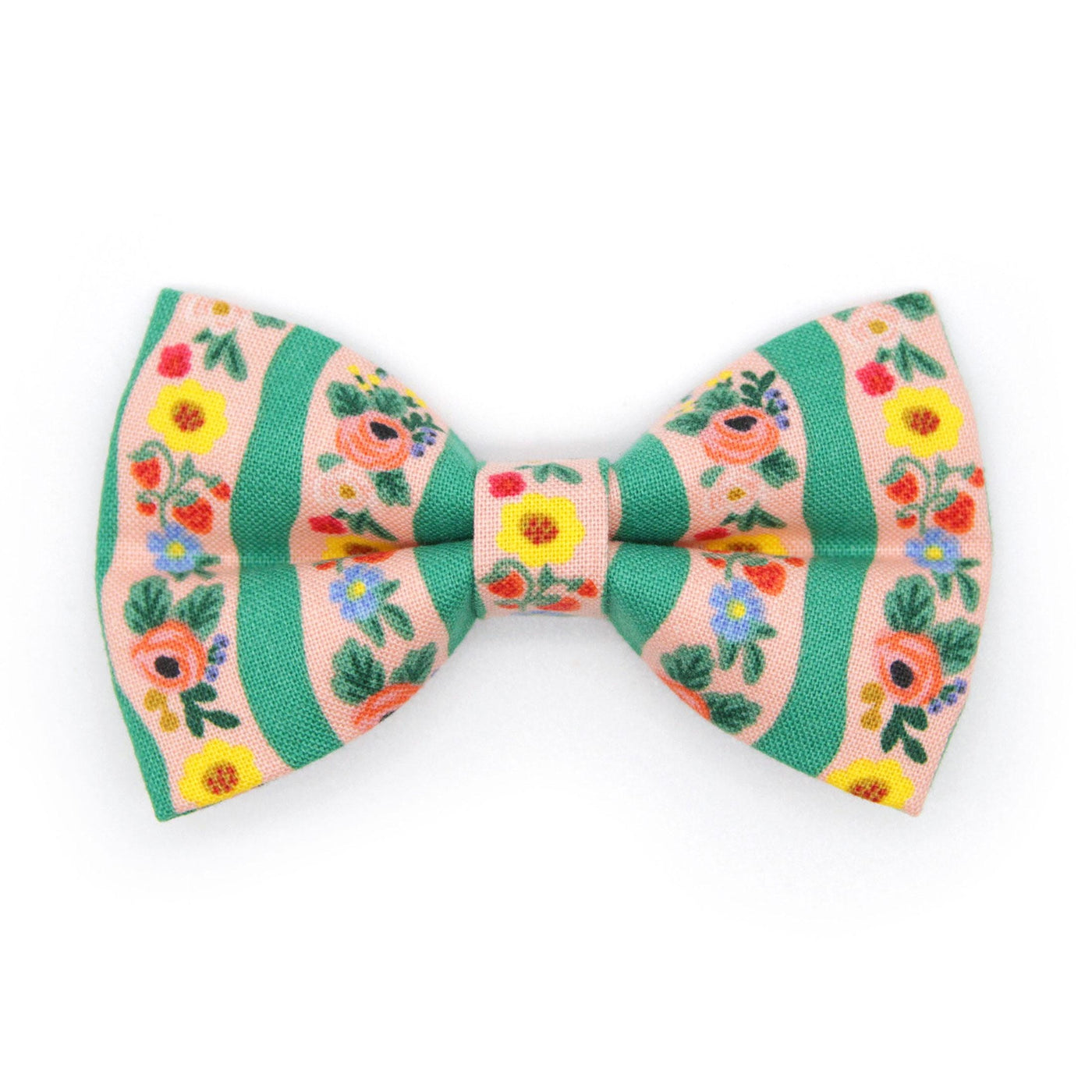 Rifle Paper Co® Cat Bow Tie - "Arbor Rose" - Pink & Green Floral Bow Tie for Cat Collar / Spring + Summer / Cat, Kitten + Small Dog Bowtie