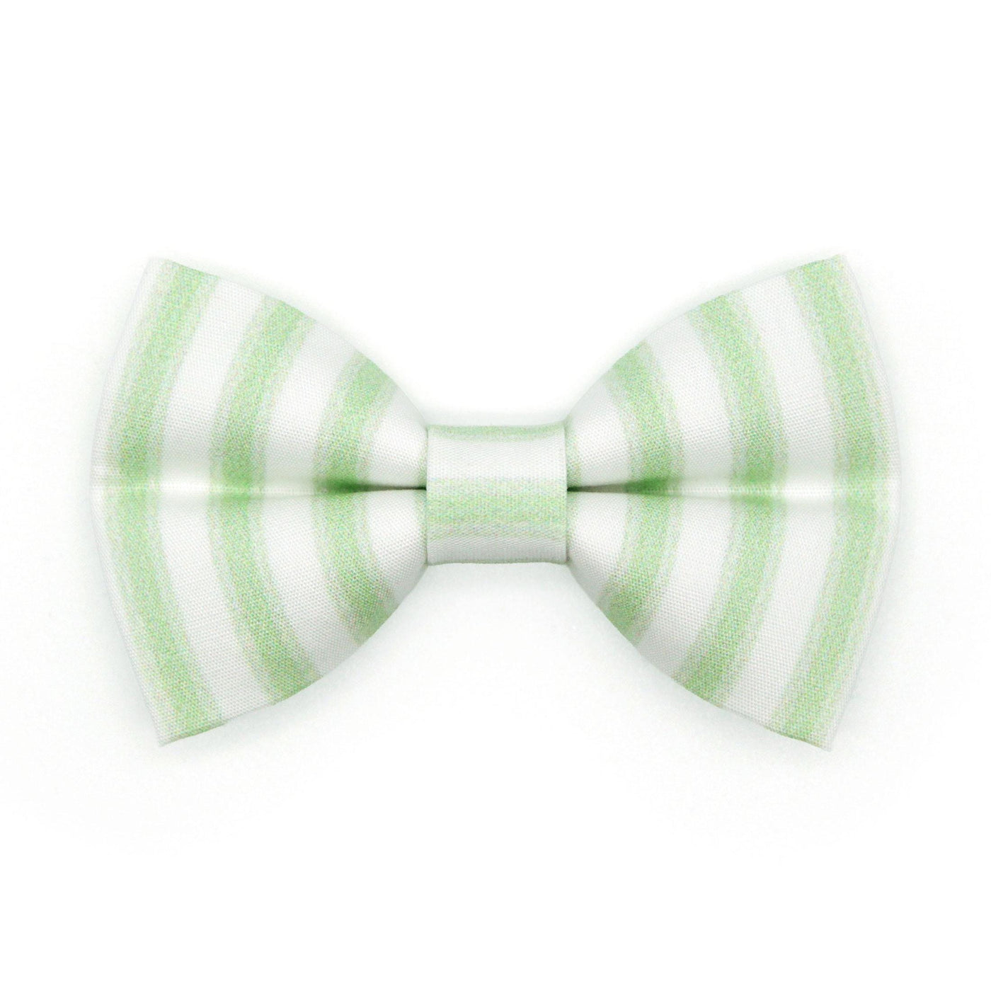 Striped Cat Bow Tie - "Veranda - Green" - Light Green Stripe Bow Tie for Cat Collar / Spring, Summer, Derby, Wedding / Cat, Kitten + Small Dog Bowtie