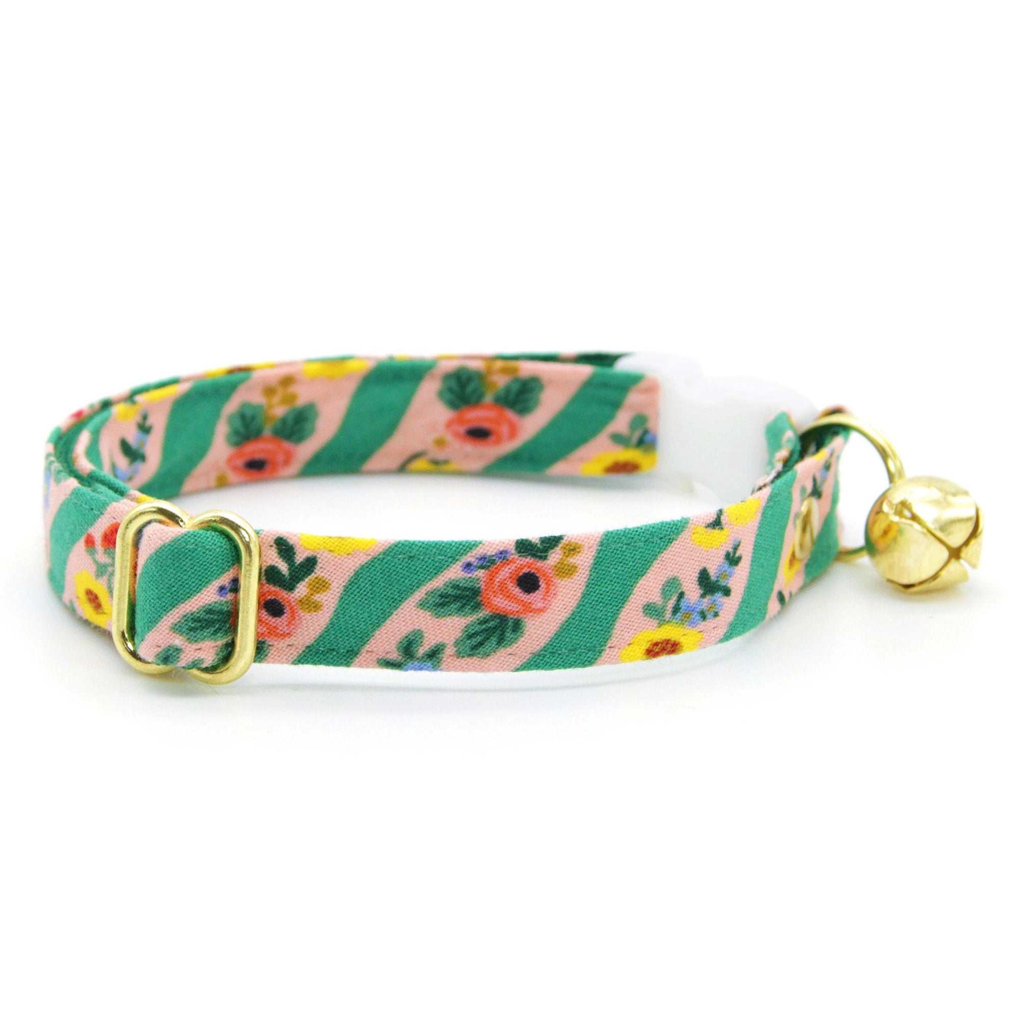 Rifle Paper Co® Bow Tie Cat Collar Set - "Arbor Rose" - Pink & Green Floral Cat Collar with Bow Tie / Spring + Summer / Cat, Kitten, Small Dog Sizes