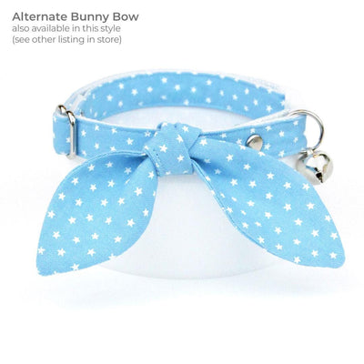 Chambray Star Cat Bandana - "Lucky Star" - Light Blue Bandana for Cat + Small Dog / Spring + Summer / Slide-on Bandana
