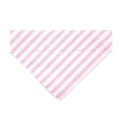 Pink Cat Bandana - "Veranda - Pink" - Striped Bandana for Cat + Small Dog / Spring, Stripes, Easter, Derby, Wedding / Slide-on Bandana