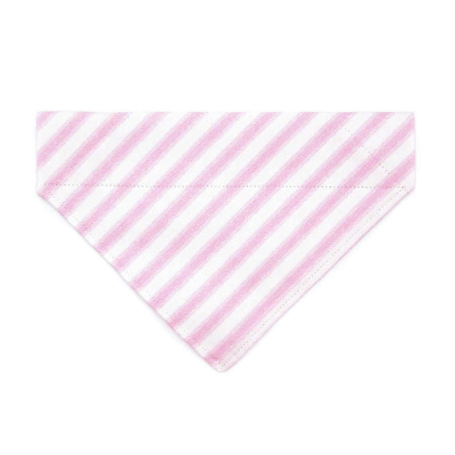 Pink Cat Bandana - "Veranda - Pink" - Striped Bandana for Cat + Small Dog / Spring, Stripes, Easter, Derby, Wedding / Slide-on Bandana