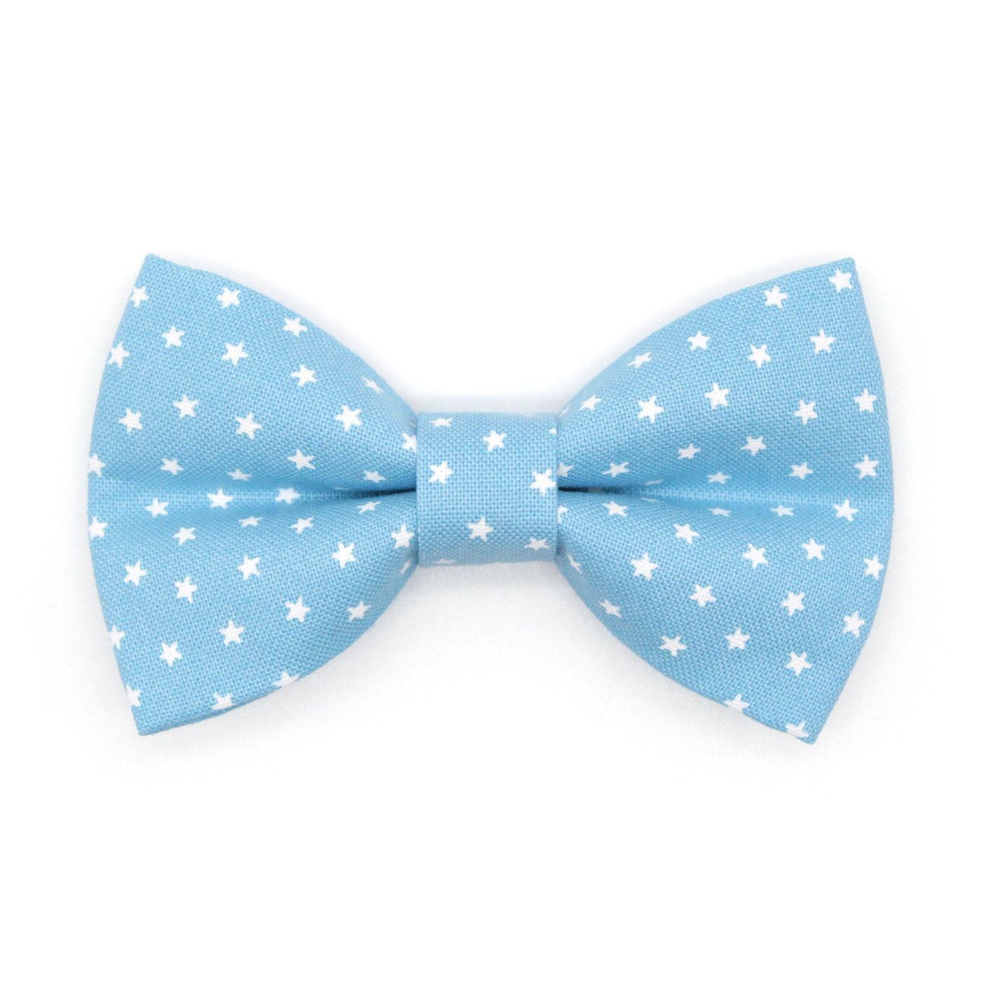 Chambray Cat Bow Tie - "Lucky Star" - Light Blue Star Bow Tie for Cat Collar / Spring + Summer / Cat, Kitten + Small Dog Bowtie
