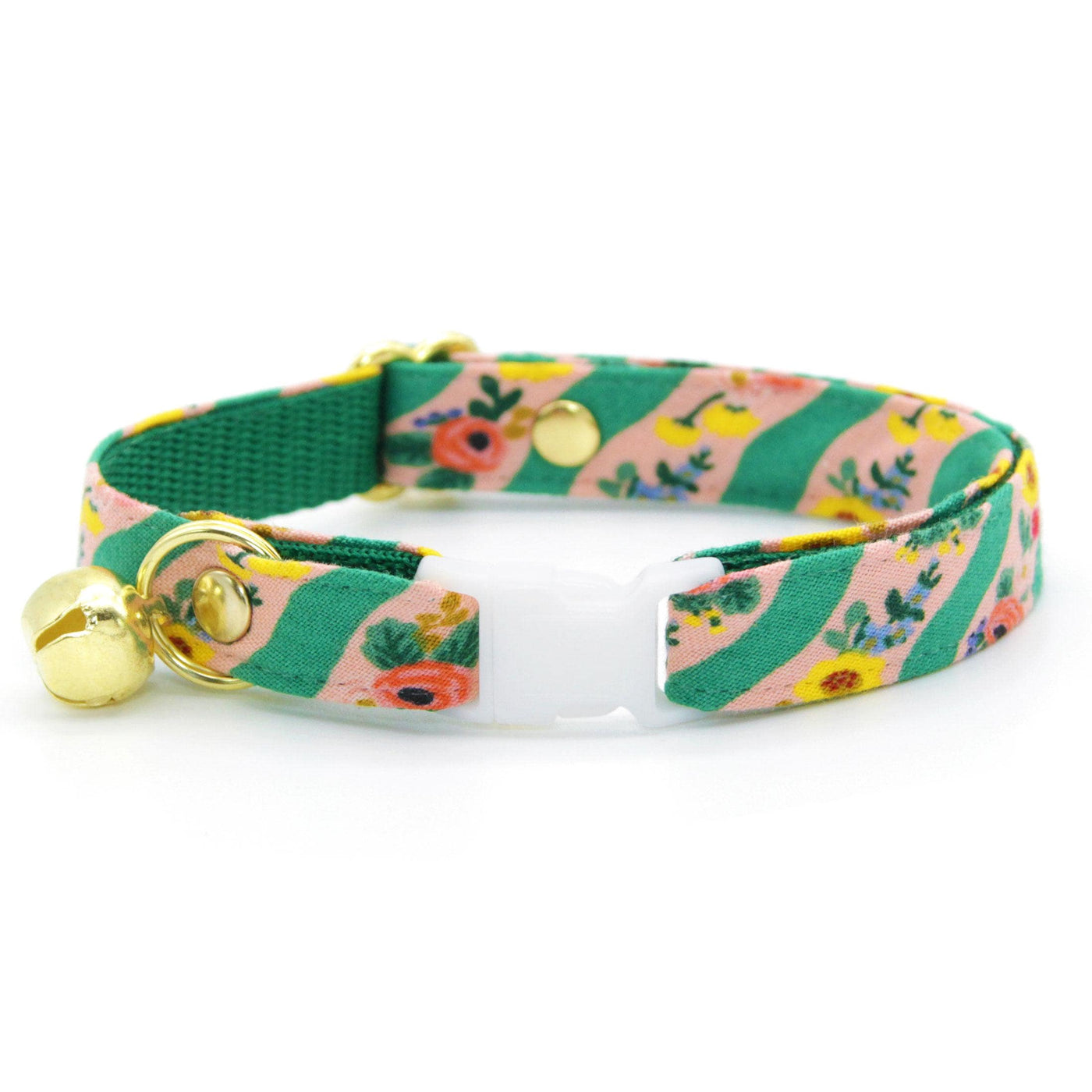 Rifle Paper Co® Cat Collar - "Arbor Rose" - Pink & Green Floral Cat Collar / Spring, Summer, Garden Lover / Breakaway Buckle or Non-Breakaway / Cat, Kitten + Small Dog Sizes