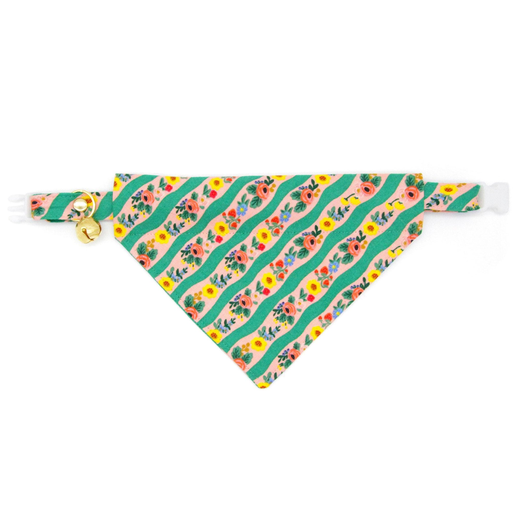 Rifle Paper Co® Cat Collar - "Arbor Rose" - Pink & Green Floral Cat Collar / Spring, Summer, Garden Lover / Breakaway Buckle or Non-Breakaway / Cat, Kitten + Small Dog Sizes