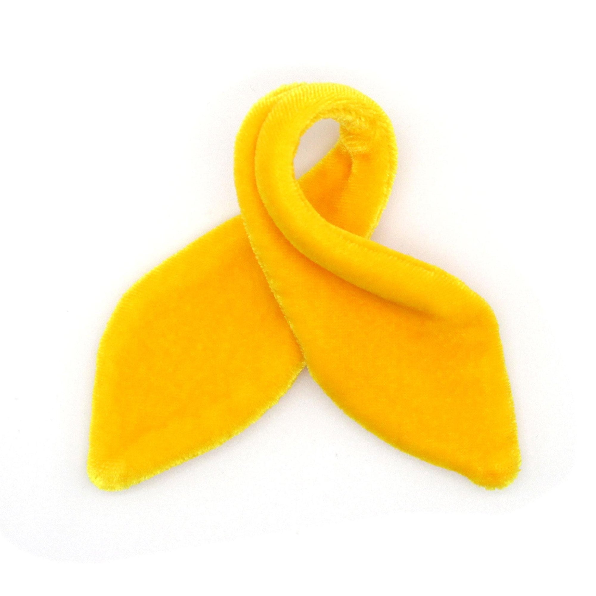 Cat Collar & Bunny Ear Bow Set - "Velvet - Marigold" - Vibrant Saffron Orange Yellow Velvet Cat Collar w/ Matching Bunny Bow Tie / Wedding, Birthday, Spring, Easter, Summer / Cat, Kitten + Small Dog Sizes