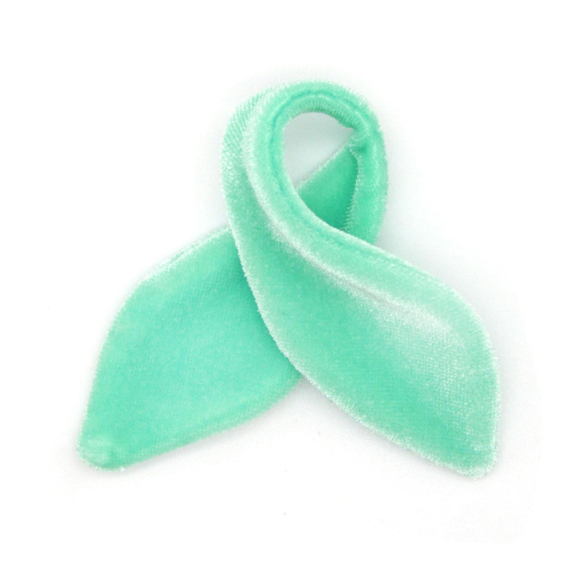 Cat Collar & Bunny Ear Bow Set - "Velvet - Mint" - Pastel Mint Green Velvet Cat Collar w/ Matching Bunny Bow Tie / Wedding, Birthday, Spring, Easter, Summer / Cat, Kitten + Small Dog Sizes