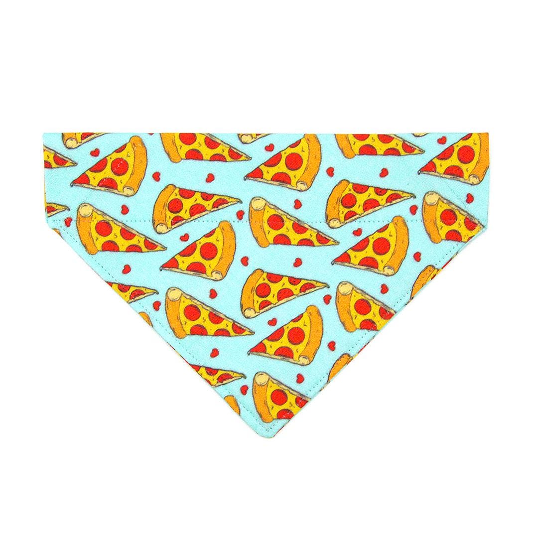 Pizza Cat Bandana - "Pizza Party" - Red, Yellow & Blue Bandana for Cat + Small Dog / Food, Fun, Funny / Slide-on Bandana