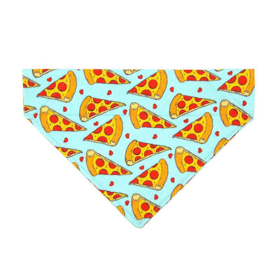 Pizza Cat Bandana - "Pizza Party" - Red, Yellow & Blue Bandana for Cat + Small Dog / Food, Fun, Funny / Slide-on Bandana