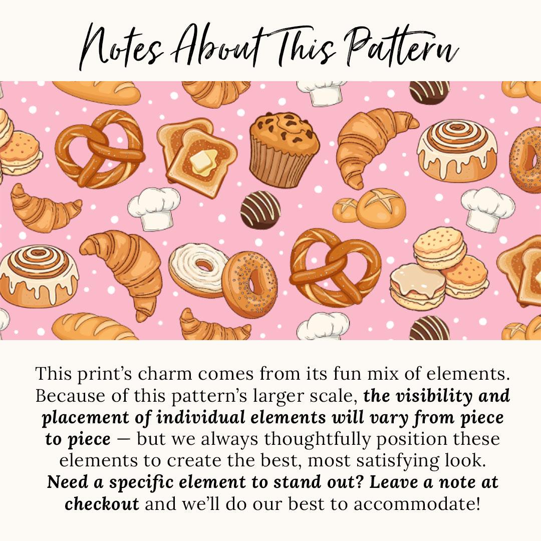 Bakery Bow Tie Cat Collar Set - "Bakery Bliss - Pink" - Pastries & Bread Cat Collar with Bow Tie / Toast, Biscuit, Bagel, Dessert, Food, Muffin, Cinnamon Roll, Pretzel / Cat, Kitten, Small Dog Sizes