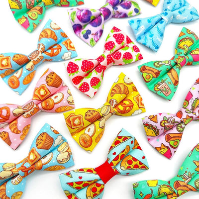 Taco Cat Bow Tie - "Taco Time - Green" - Mexican Food Bow Tie for Cat Collar / Burrito, Margarita, Cinco de Mayo, Fiesta, Fun / Cat, Kitten + Small Dog Bowtie